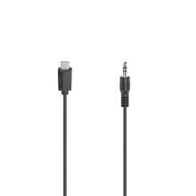 Audio kabel - USB-C - Stereo 3,5 mm mannelijke jack - 0,75 m - Zwart - Analoog