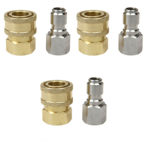 3Pièces Ensemble Coupleurs Rapides Pression Laiton 2