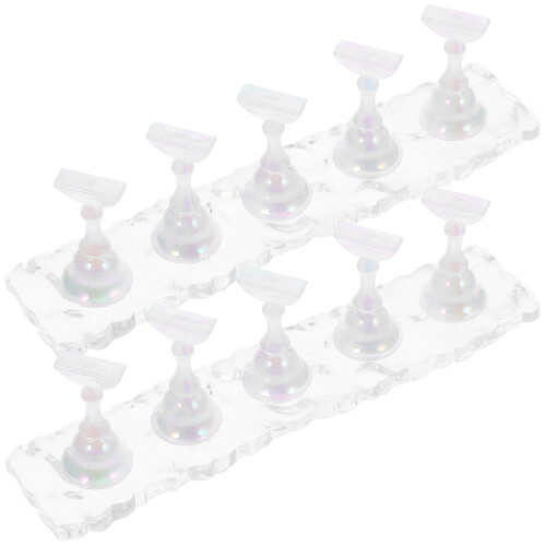 8Ensembles Porte-Ongles Blancs Support Stable Pour