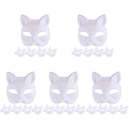 25Pièces Masques Vierges En Papier Blancs Pour Création Et Carnaval 2