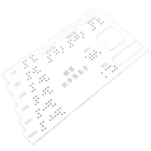 4Pièces Cartes Attention Braille Multi Couleur Pour Aveugles 2