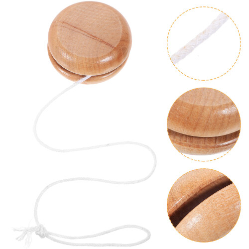 2Pièces Jouet Yo-Yo Bois Khaki Petite Taille Et Éducative 2