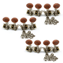 12X 6R6L Metal Ukulele Locking String Tuner Guitar Tuning Peg Machine  with Brown  Pegs for Ukulele Guitar Part