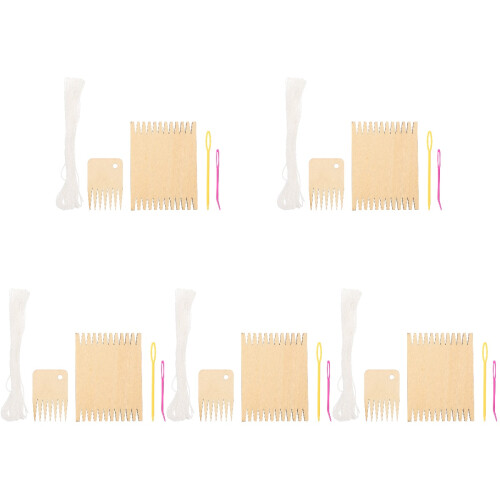 5Ensembles Outils Bois Assorti Planche Tricot Main 2
