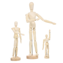 6Stk Gelenkpuppe Holz Beige, , Künstler Modell, Dekofigur