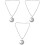 3Pcs Auto Rearview Mirror Pendants Silver Alloy Moon Shape Car Decor 4