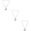 3Pcs Auto Rearview Mirror Pendants Silver Alloy Moon Shape Car Decor 9