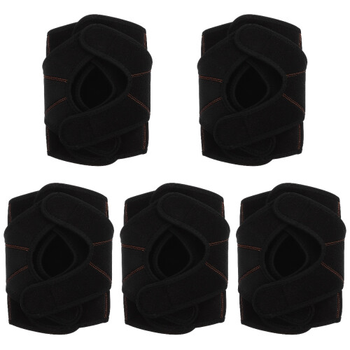 5Pièces Manchons Genoux Chauds Tissu Noir Soutien 2