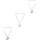 3Pcs Auto Rearview Mirror Pendants Silver Alloy Moon Shape Car Decor 6