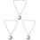 3Pcs Auto Rearview Mirror Pendants Silver Alloy Moon Shape Car Decor 3