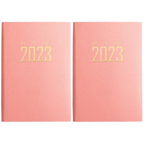 2Pcs Pink Work Plan Pad Notebook Academic Planner 2023 Study Scheduler 1