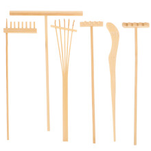 3Sets Bamboo Sand Rakes Mini Tea Set Decor Assorted Color