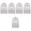 5Pcs White Hanging Storage Bags Bedside Multipurpose Pouches 4