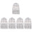 5Pcs White Hanging Storage Bags Bedside Multipurpose Pouches 5