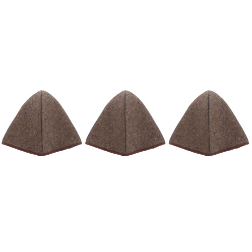 3Pcs Absorbent Wool Felt Sauna Hats Grey Comfortable Bathing Hats 2