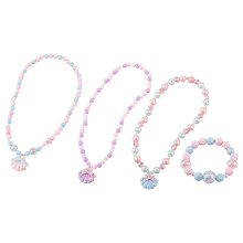 2Sets Durable Acrylic Beaded Necklace and Bracelet Set for Girls
