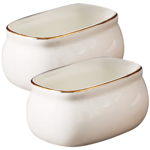 8Pcs White Ceramic Candy Containers Snack Holders for Home
