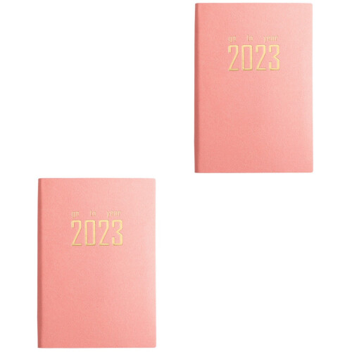 2Pcs Pink Work Plan Pad Notebook Academic Planner 2023 Study Scheduler 2