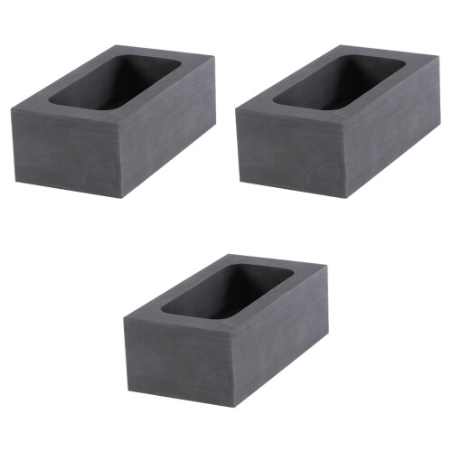 3Pcs Black Graphite Non-Ferrous Metal Ingot Mold for Melting Casting 2
