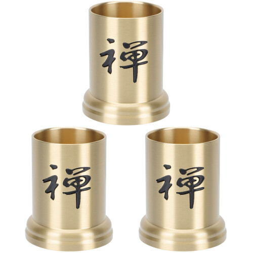 3Pcs Golden Tea Cup Storage Boxes Tea Ceremony Accessories 1