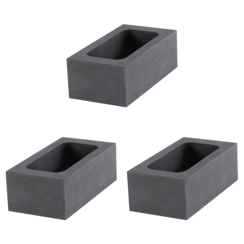 3Pcs Black Graphite Non-Ferrous Metal Ingot Mold for Melting Casting 1