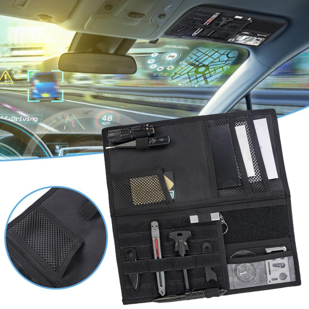 Document Holder Car Sun Visor Organizer Featuring Zipper Pouch Organizer And Tactical Visor Organizer With Premium Material And Molle Tactical Sun 9370362961884