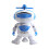 2Pcs White Dancing Robot Toy with Colorful Lights and 1