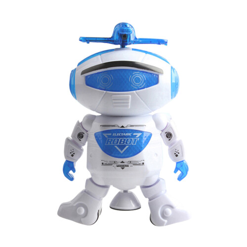 2Pcs White Dancing Robot Toy with Colorful Lights and
