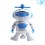 2Pcs White Dancing Robot Toy with Colorful Lights and 9