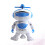 2Pcs White Dancing Robot Toy with Colorful Lights and 10