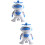 2Pcs White Dancing Robot Toy with Colorful Lights and 7