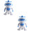 2Pcs White Dancing Robot Toy with Colorful Lights and 6