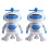 2Pcs White Dancing Robot Toy with Colorful Lights and 2