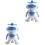 2Pcs White Dancing Robot Toy with Colorful Lights and 3