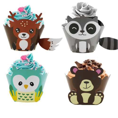 48Pcs Assorted Color Cupcake Holder Cups Paper DIY Cake Decoration Set