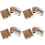 4Sets Wood Cup Coasters with Holder Square Mats for Table 5