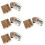 4Sets Wood Cup Coasters with Holder Square Mats for Table 3
