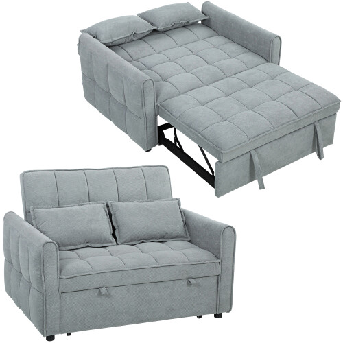 Homcom HOMCOM 2 Seater Sofa Bed, 3-in-1 Sleeper Sofa with Adjustable Backrest 1