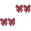 4Pcs Graduation Suit Accessories Adjustable Red White Stripe Bow Tie 3