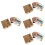 4Sets Wood Cup Coasters with Holder Square Mats for Table 4