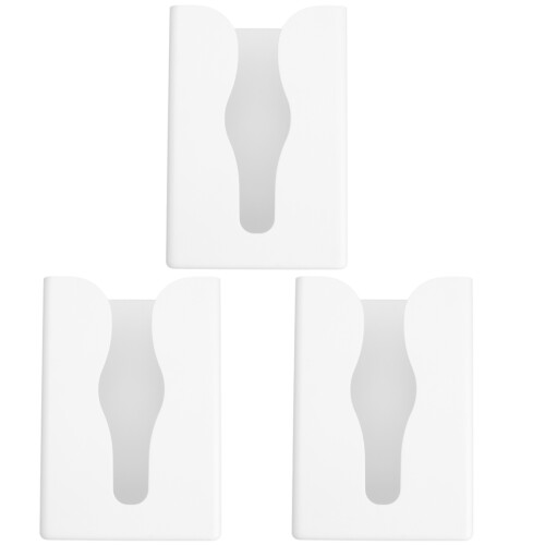 3Pcs White ABS Tissue Storage Box No-Punch Design for Kitchen Bathroom 2