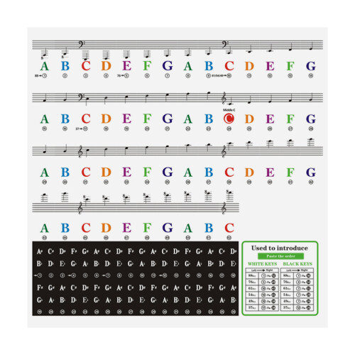Piano Stickers Label Multi Voor Beginners En Duurzaam