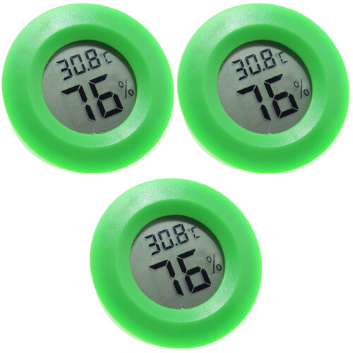 3Pcs Lightweight Green Digital Temperature and Humidity Meter for Home 2