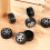 4Sets Model Car Plastic Toy Wheels with Axles for Craft Projects 5