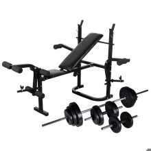 Panca da allenamento completa con supporto per pesi set di manubri 30,5 kg 02_0000019