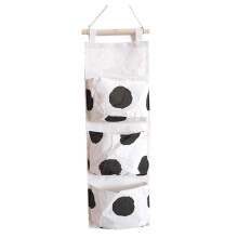 2Pcs White Cloth Hanging Pouch Multifunctional Storage Bag for Dorms
