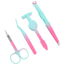 5Sets Lightweight Metal Tweezers Kit Eyebrow Trimming and Ingrown Hair