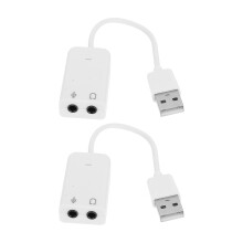6St Plug & Play Soundcard Wit, Ruisvrij Geluid Voor Computergebruik