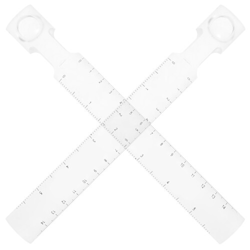 8St Tekentool Liniaal Met Vergrootglas Heldere Abs+ Voor 2