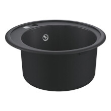 Pia em compósito - GROHE - K200 - 1 cuba - Embutida - Preto - Redondo